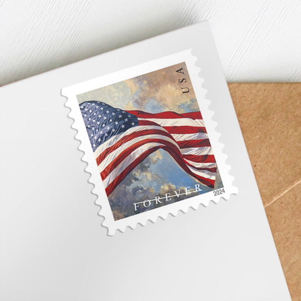 U.S. Flag 2024 Stamps, 1roll-100stamps