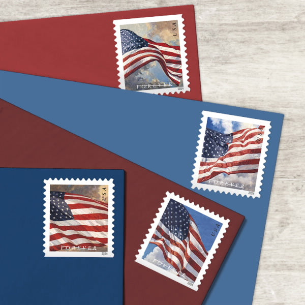 U.S. Flag 2024 Stamps, 1roll-100stamps