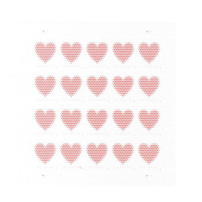 Made of Hearts Sheet of 20 USPS First Class Forever Postage Stamps Wedding Celebration
