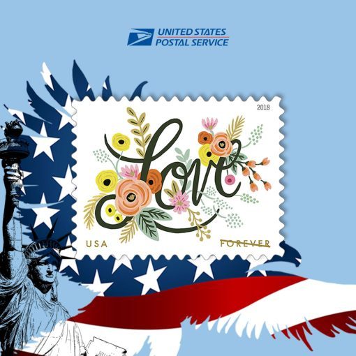 2018 US Wedding Love Flourishes Forever Postage Stamps