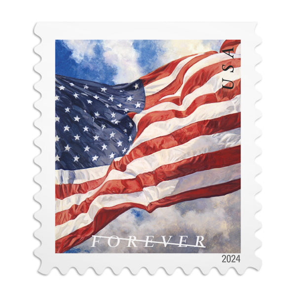 U.S. Flag 2024 Stamps, 1roll-100stamps