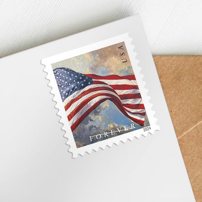U.S. Flag 2024 Stamps, 1roll-100stamps