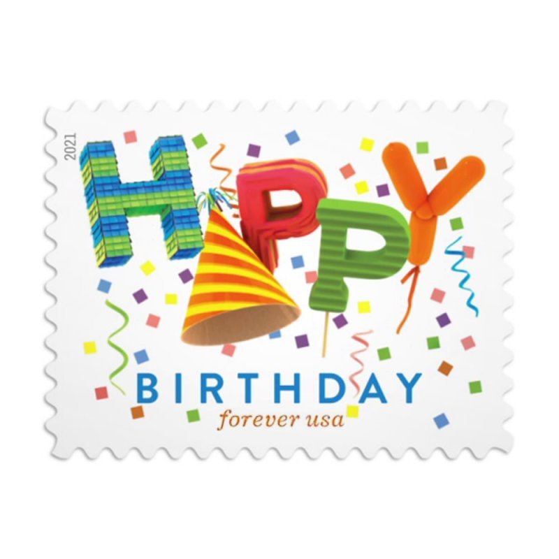 Happy Birthday 2021 Christmas Stamps