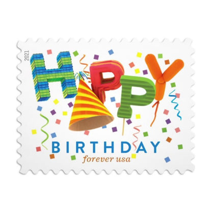 Happy Birthday 2021 Christmas Stamps