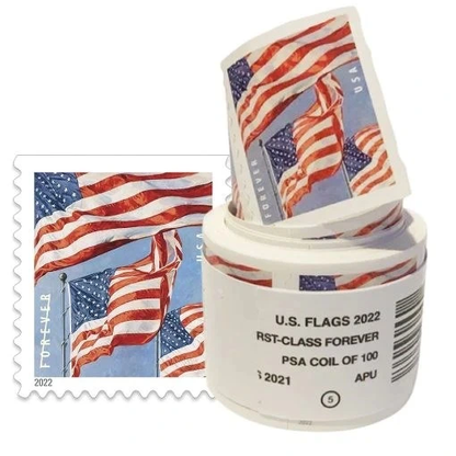 U.S. Flag 2022 Stamps, 1roll-100stamps