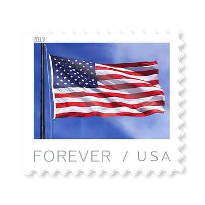 U.S. Flag 2019 Stamps, 1roll-100stamps